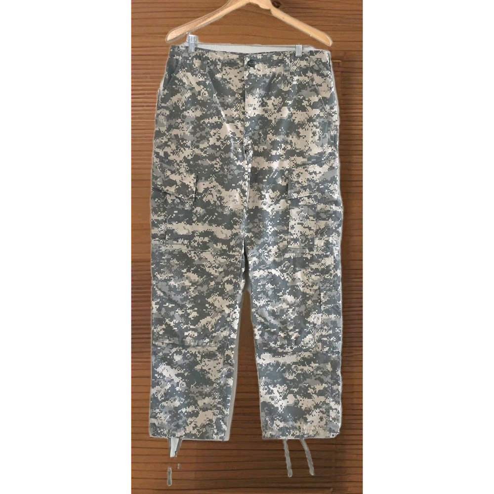 Army Combat Uniform Trousers Ripstop Camo Insect Guard Utility Cargo Pants 35x32